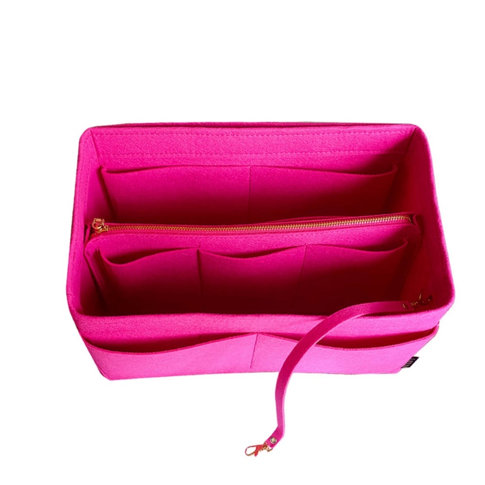 Large Hot Pink Purse Organizer Insert Louis Vuitton Speedy 30 LV Neverfull MM - Picture 2 of 7